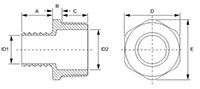 PEX Insert × MNPT Adapters - HPP 17500 Series -Dimensions